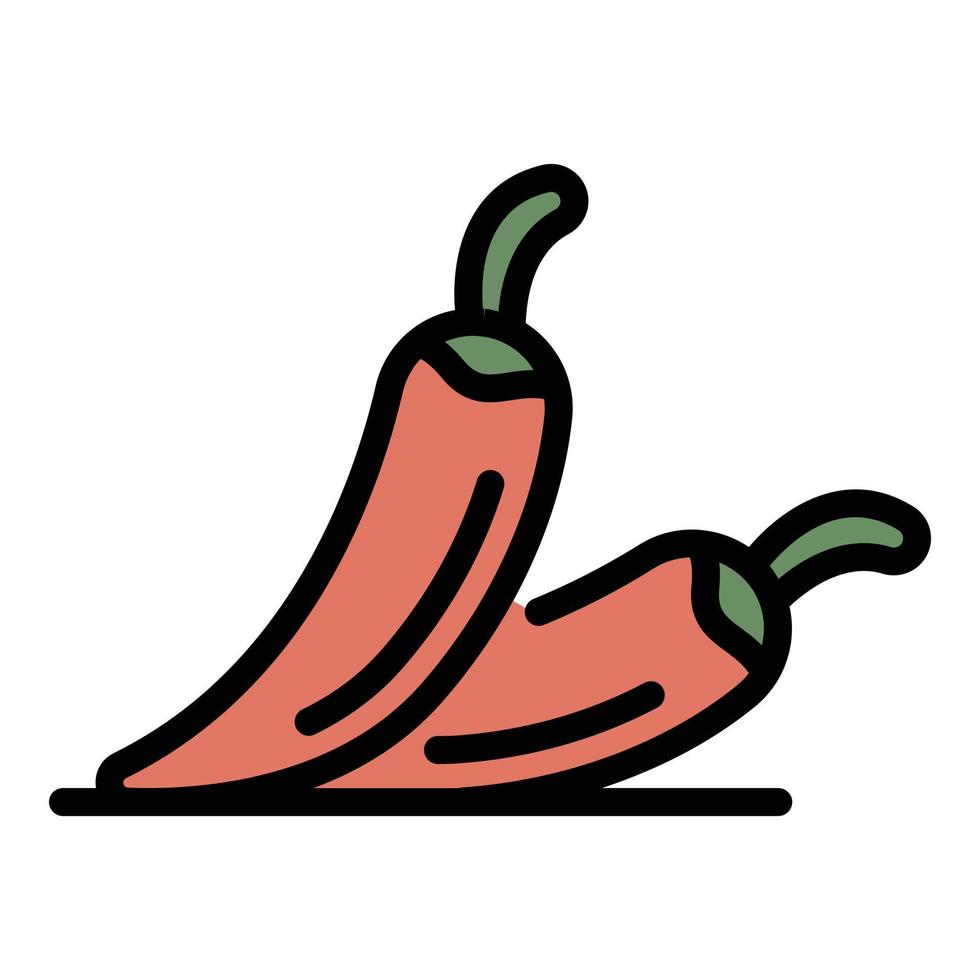 vector de contorno de color de icono de chiles