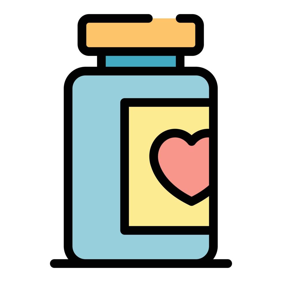 Pills jar icon color outline vector