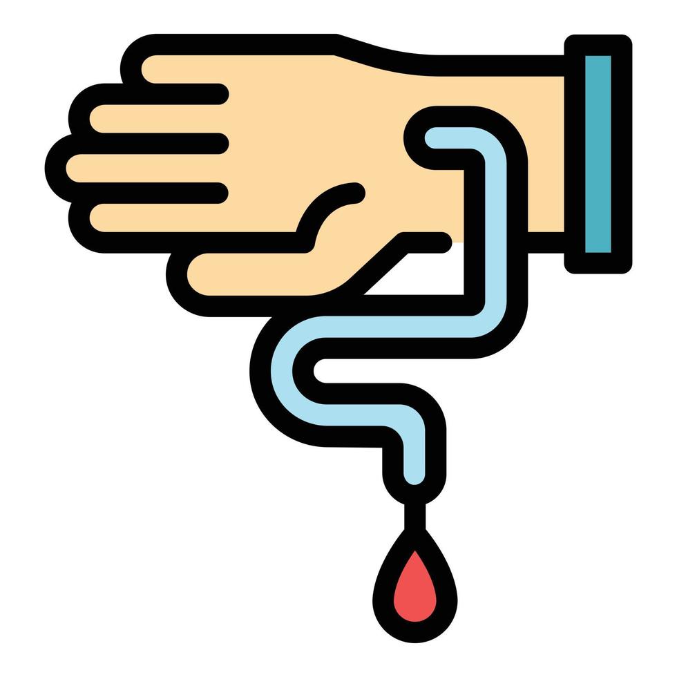 Aid blood transfusion icon color outline vector
