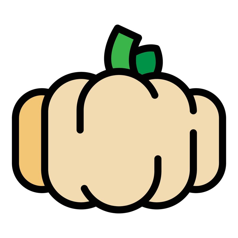 Vegetable pumpkin icon color outline vector