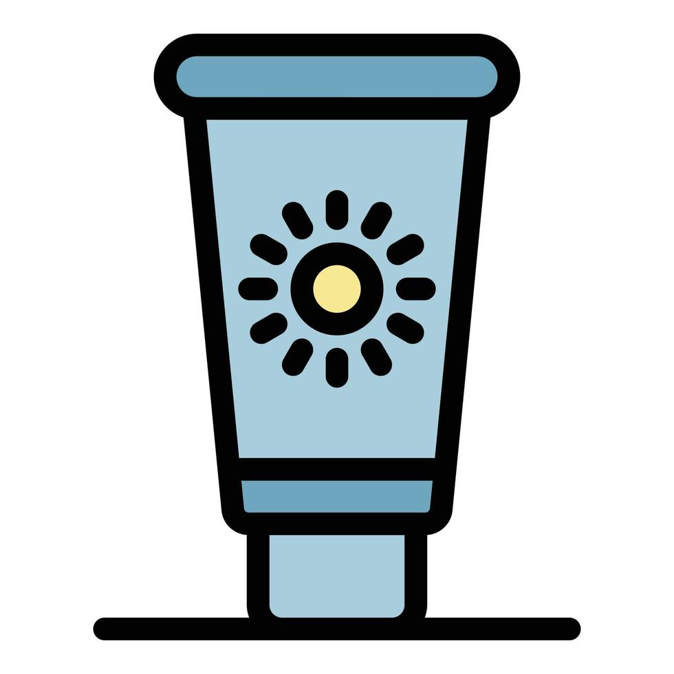 Uv protect cream icon color outline vector
