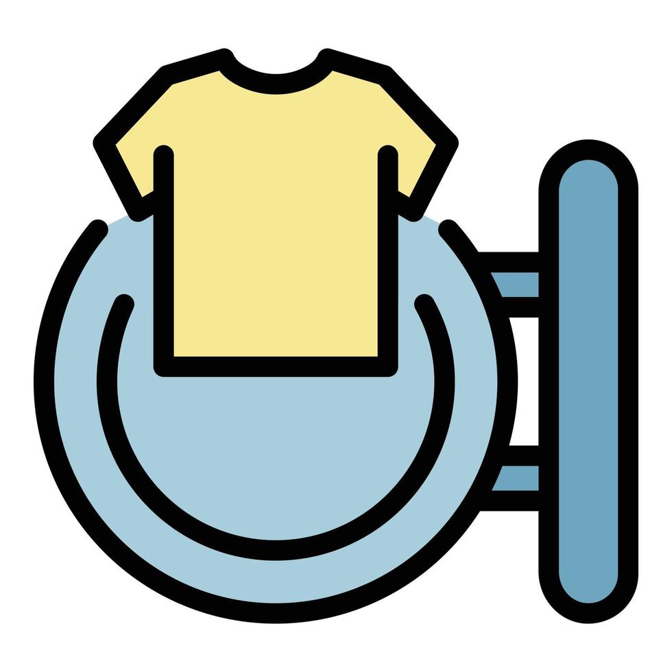 Clean shirt from washing machine icon color outline vector
