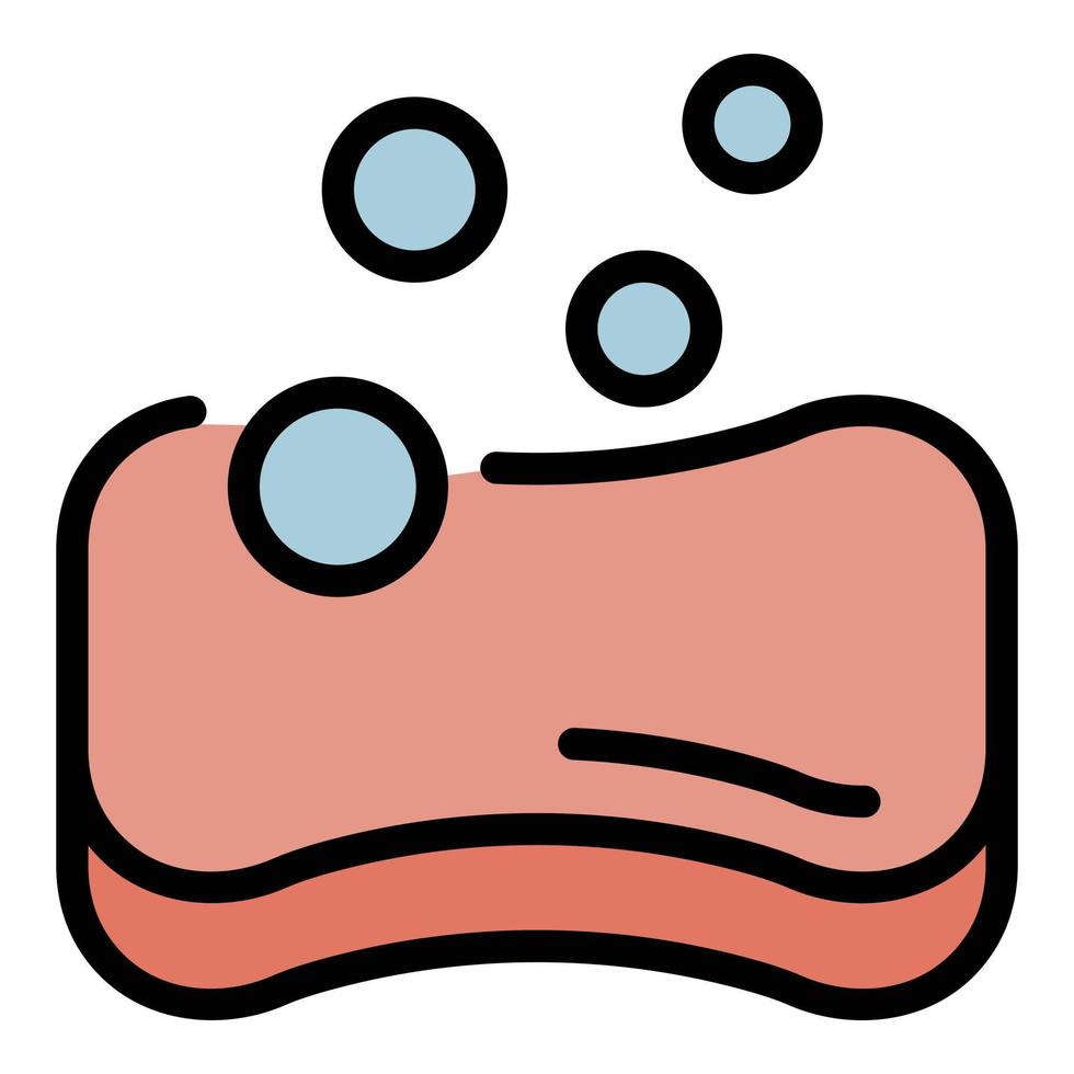 Washing bath sponge icon color outline vector