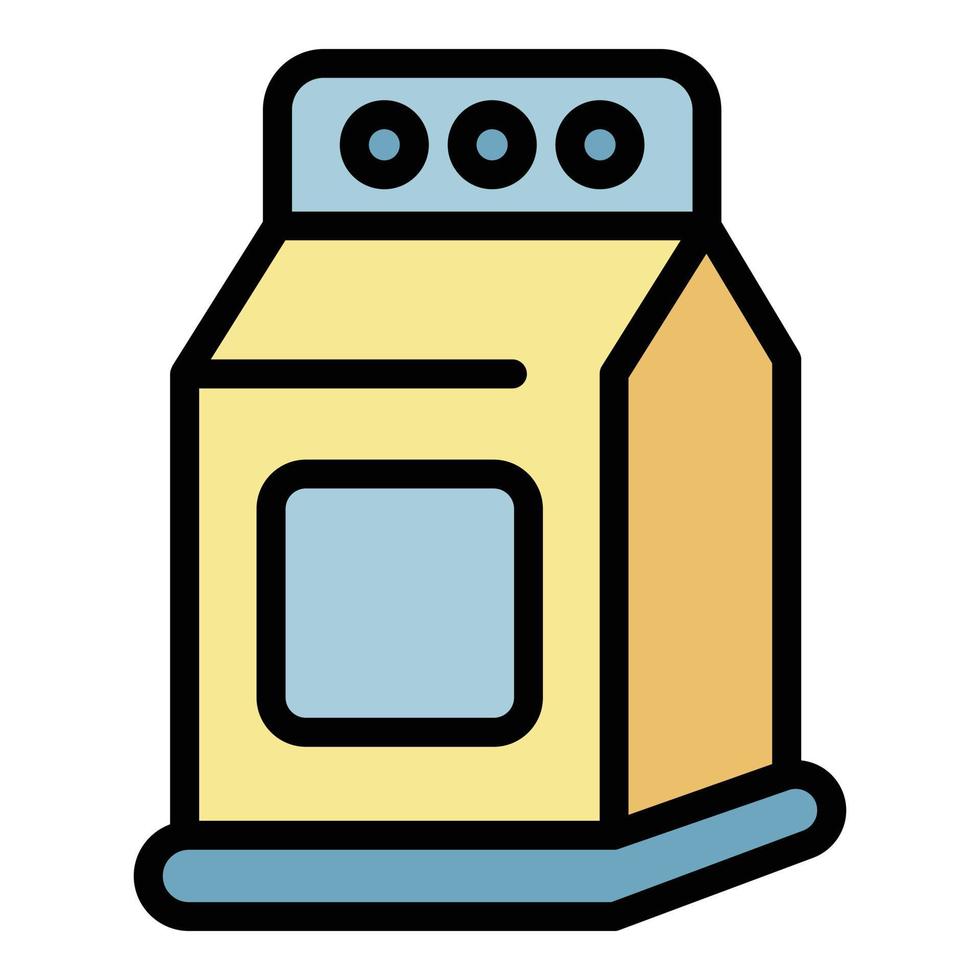 vector de contorno de color de icono de paquete de detergente