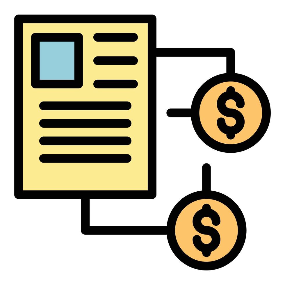 Franchise paper money icon color outline vector