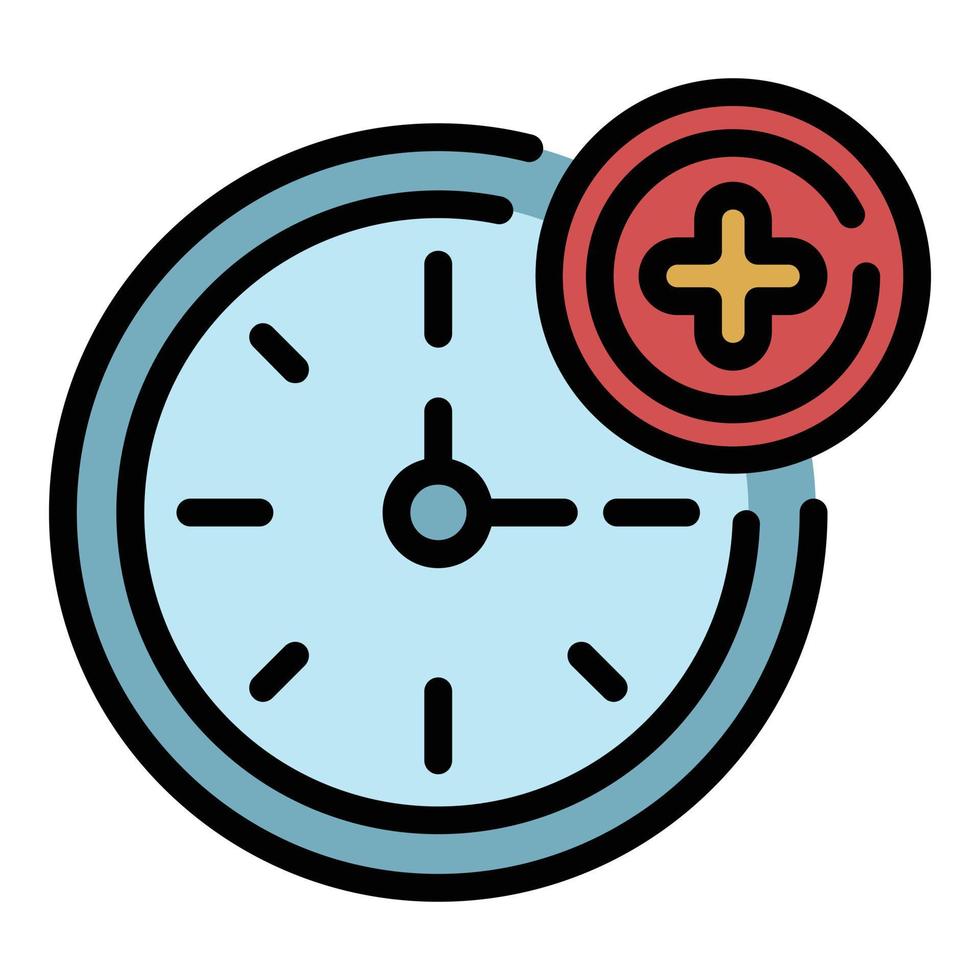 vector de contorno de color de icono de reloj médico