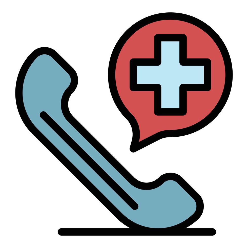 Medical emergency call icon color outline vector