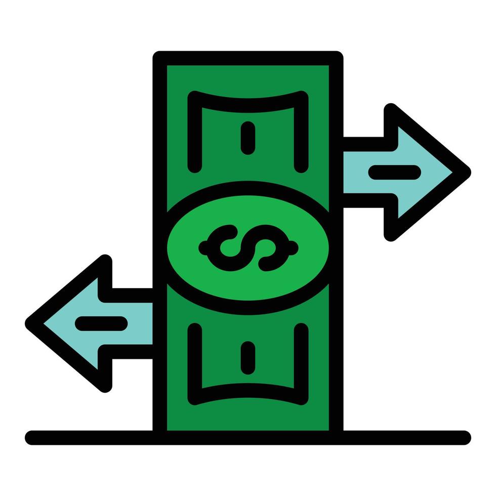 Dirty money transfer icon color outline vector
