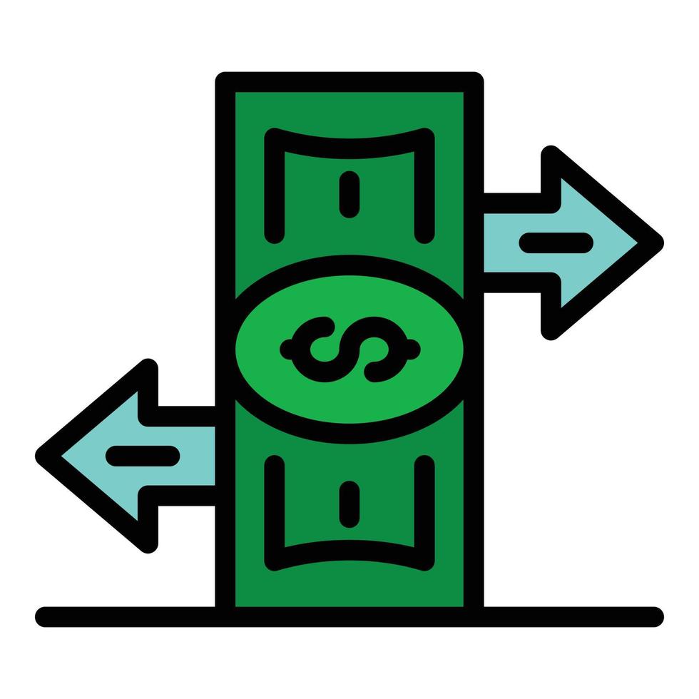 Dirty money transfer icon color outline vector