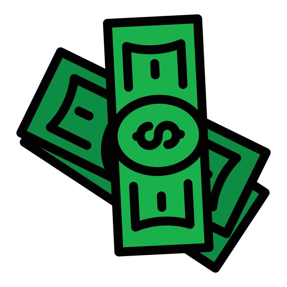 Justice corrupt money icon color outline vector