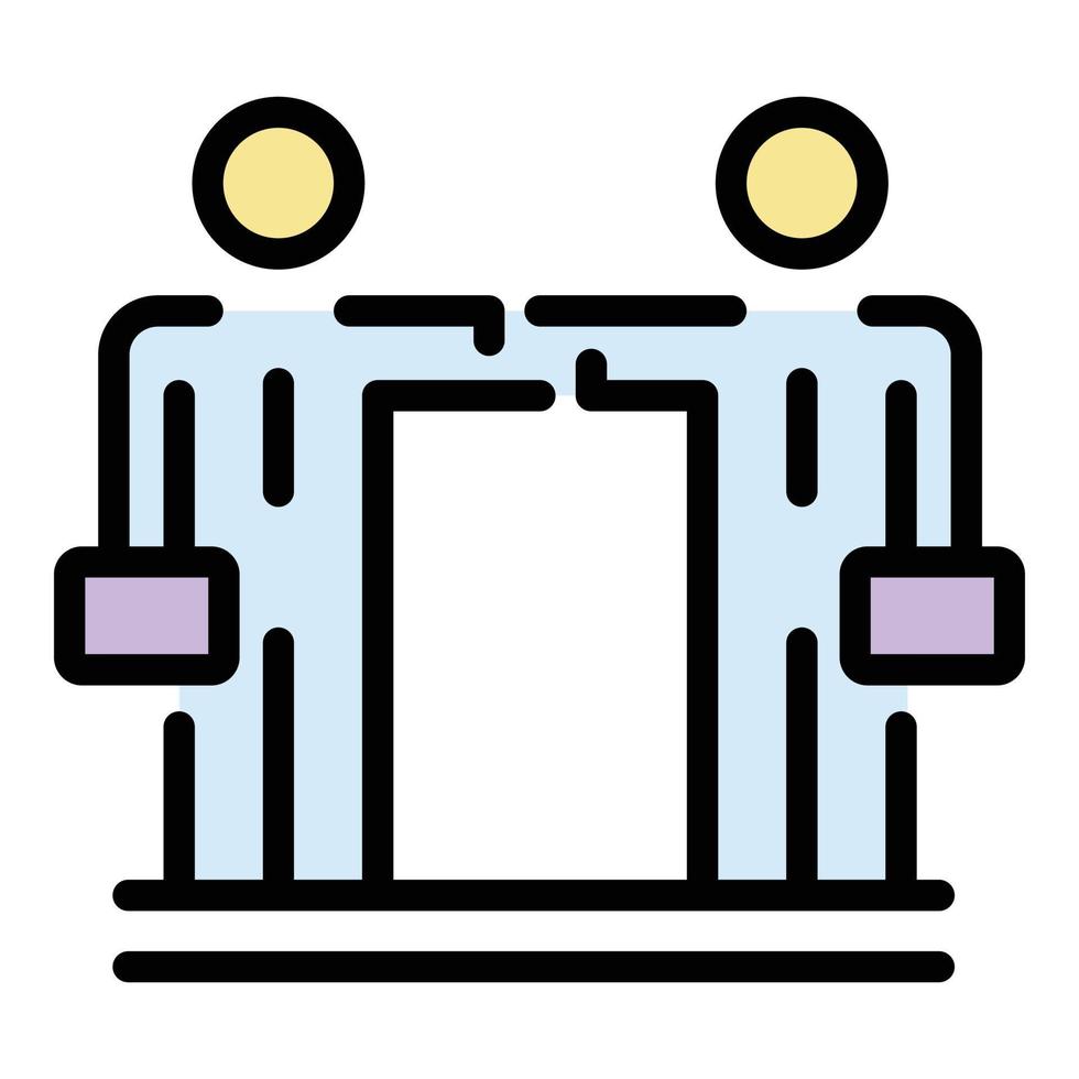 vector de esquema de color de icono de cooperación de empresario