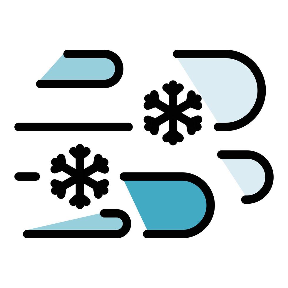 Snow wind icon color outline vector