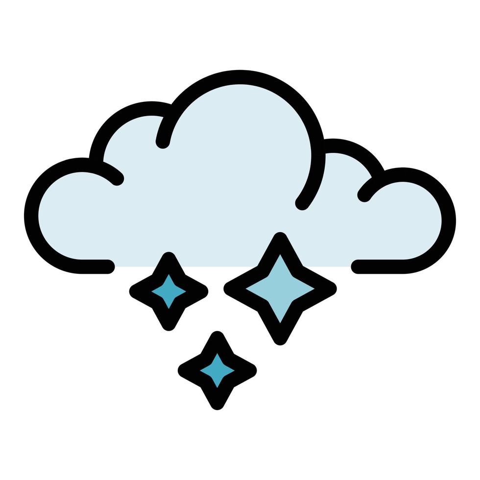 Ice blizzard cloud icon color outline vector