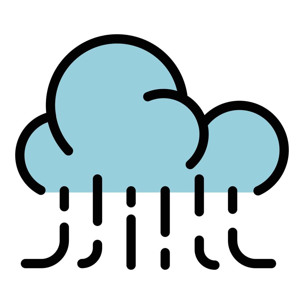 Wind rain cloud icon color outline vector