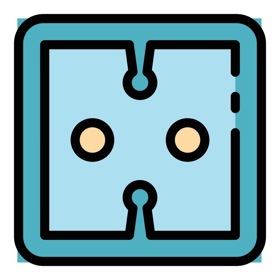 Button socket icon color outline vector