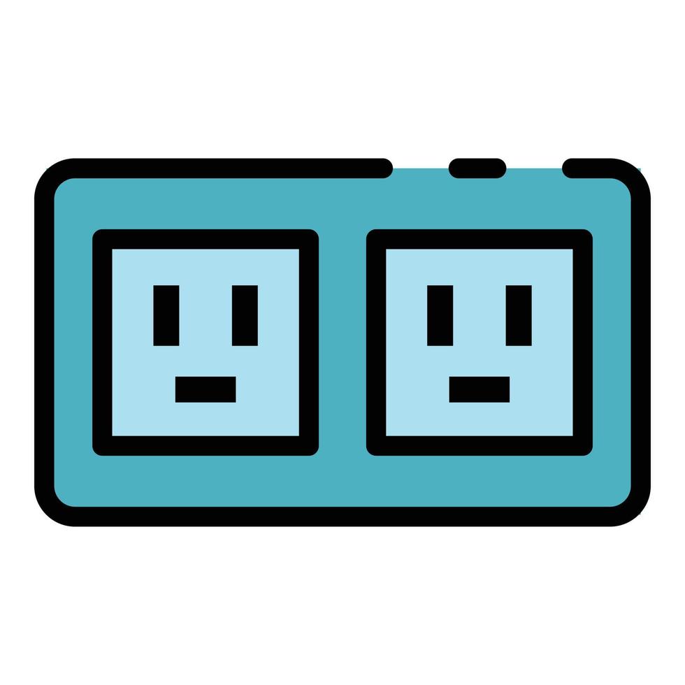 Power socket icon color outline vector
