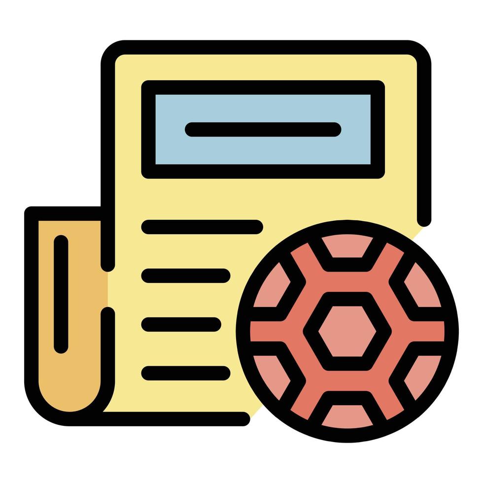 Soccer ticket icon color outline vector
