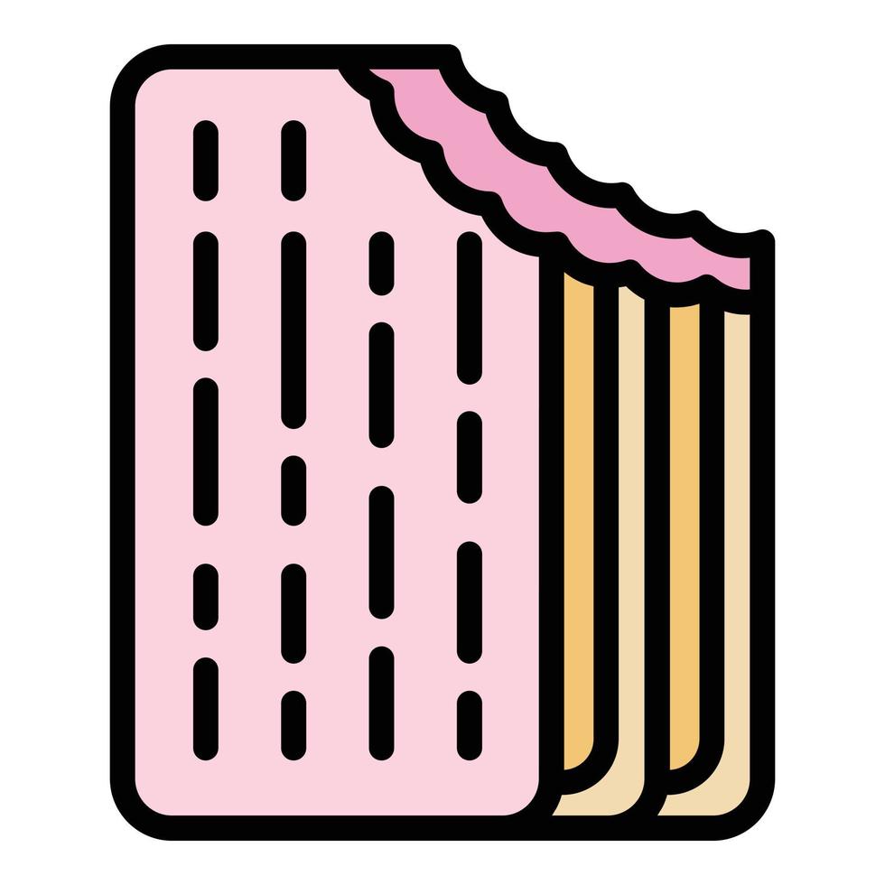 vector de contorno de color de icono de galleta sándwich