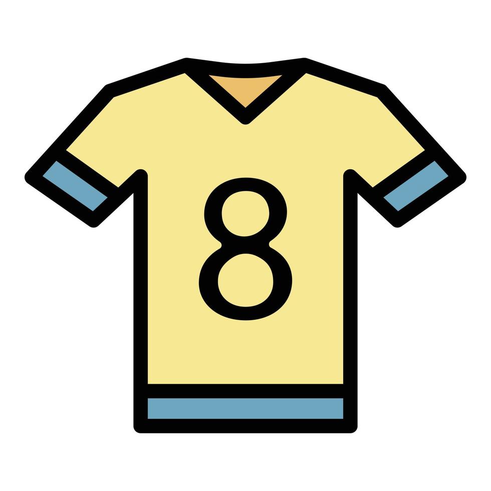 vector de contorno de color de icono de camiseta de fútbol