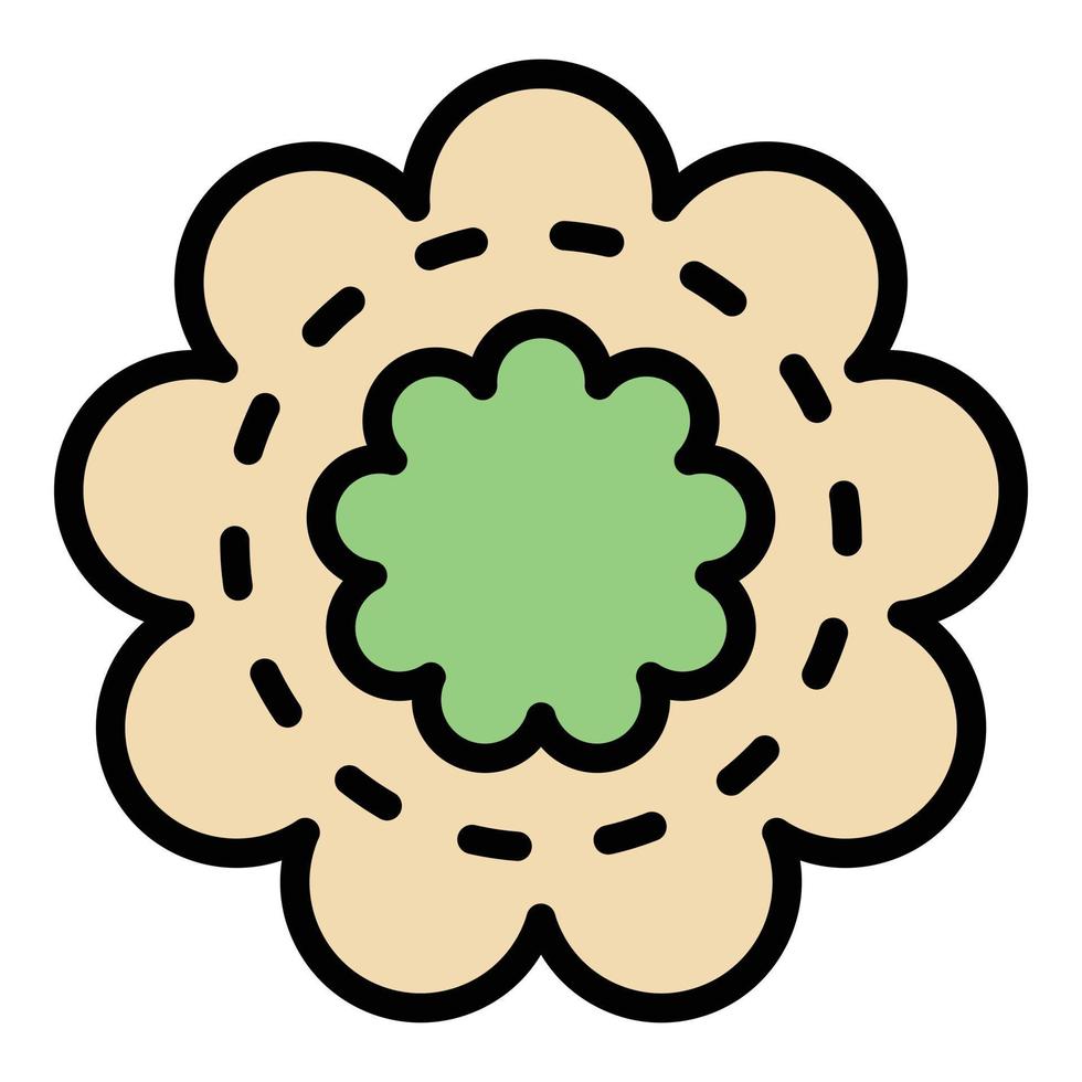 Baking cookie icon color outline vector