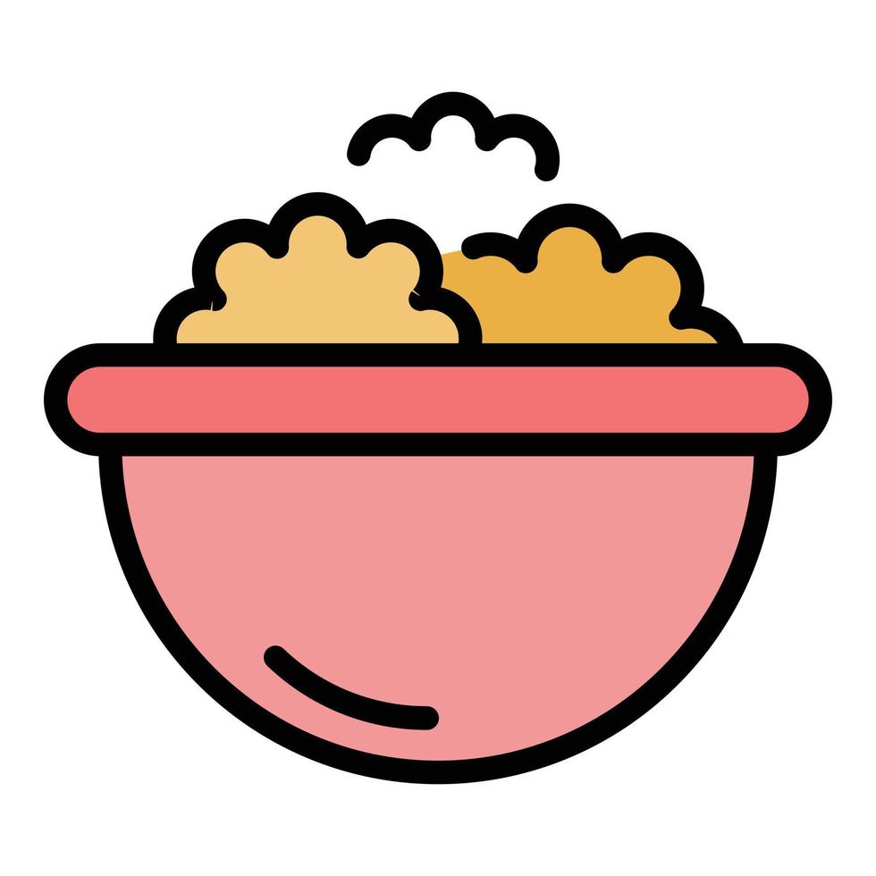 Bowl with cookies icon color outline vector