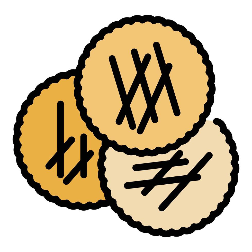 Cook cookie icon color outline vector