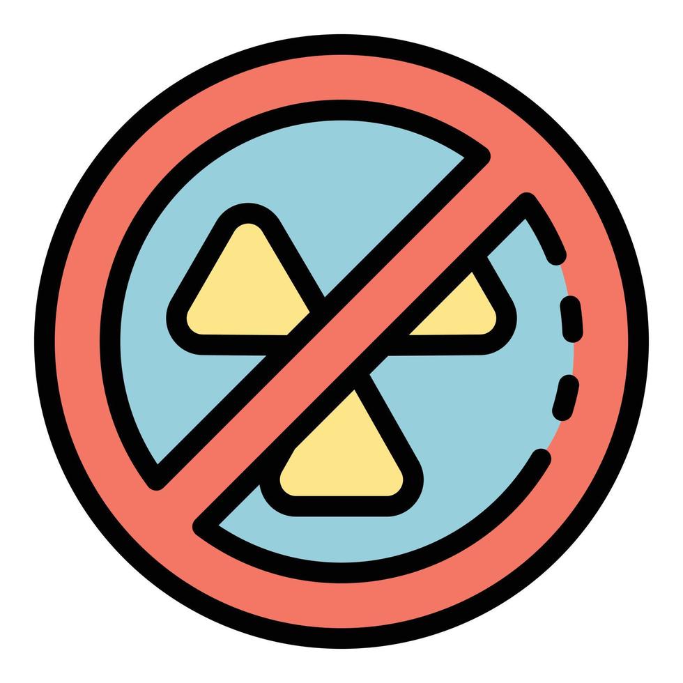 No radiation icon color outline vector
