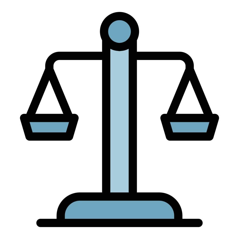 Judge balance icon color outline vector