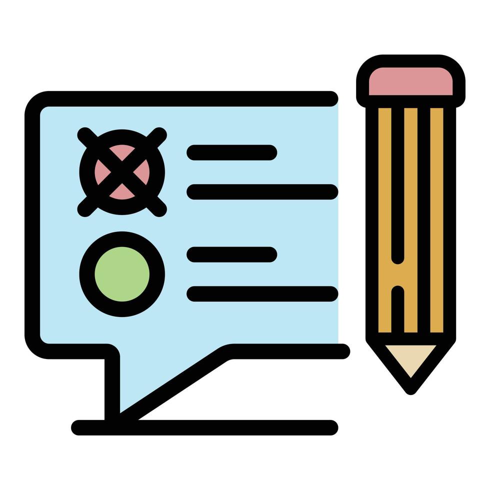Start online survey icon color outline vector