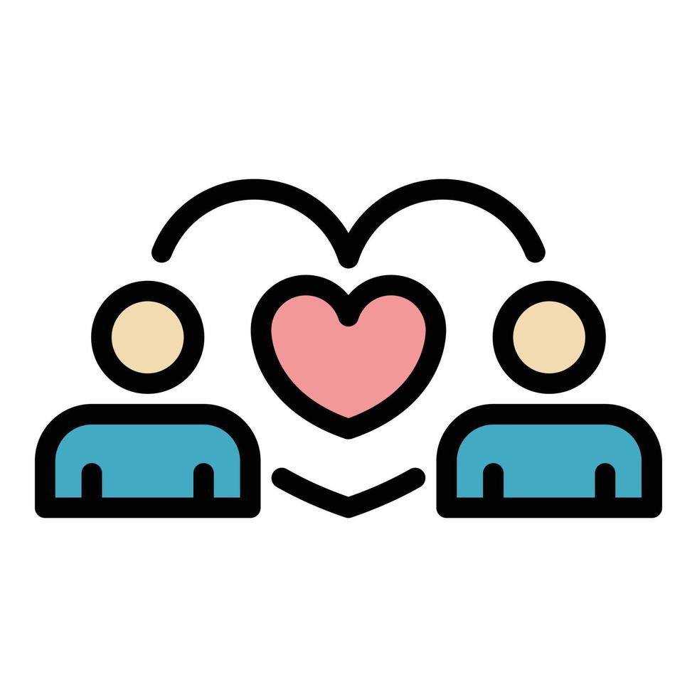 Love couple icon color outline vector