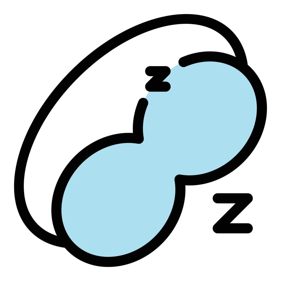 Sleeping mask icon color outline vector