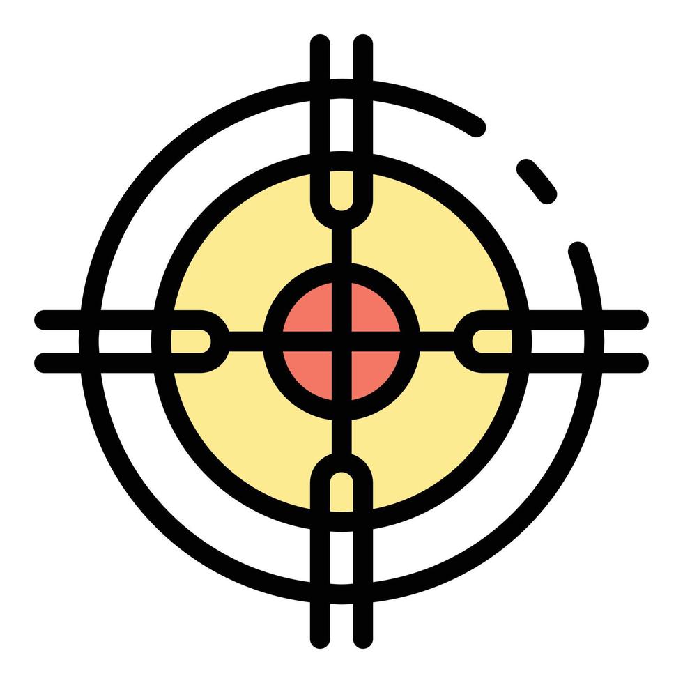Ai target icon color outline vector