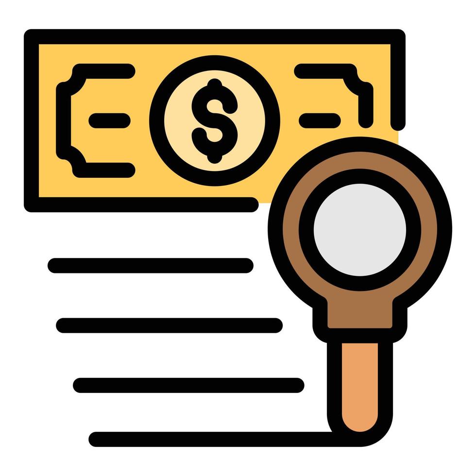 Money cash tax icon color outline vector