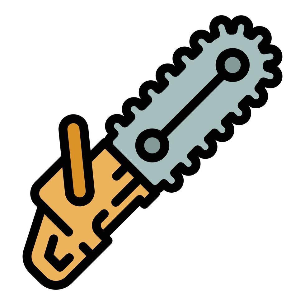 Blade chainsaw icon color outline vector