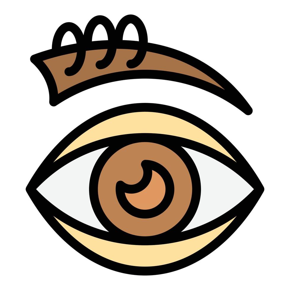 ojo piercing icono color contorno vector