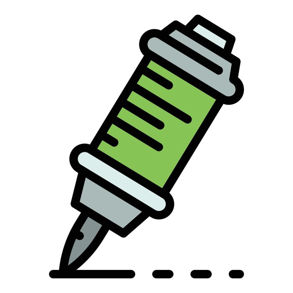 Tattoo syringe icon color outline vector