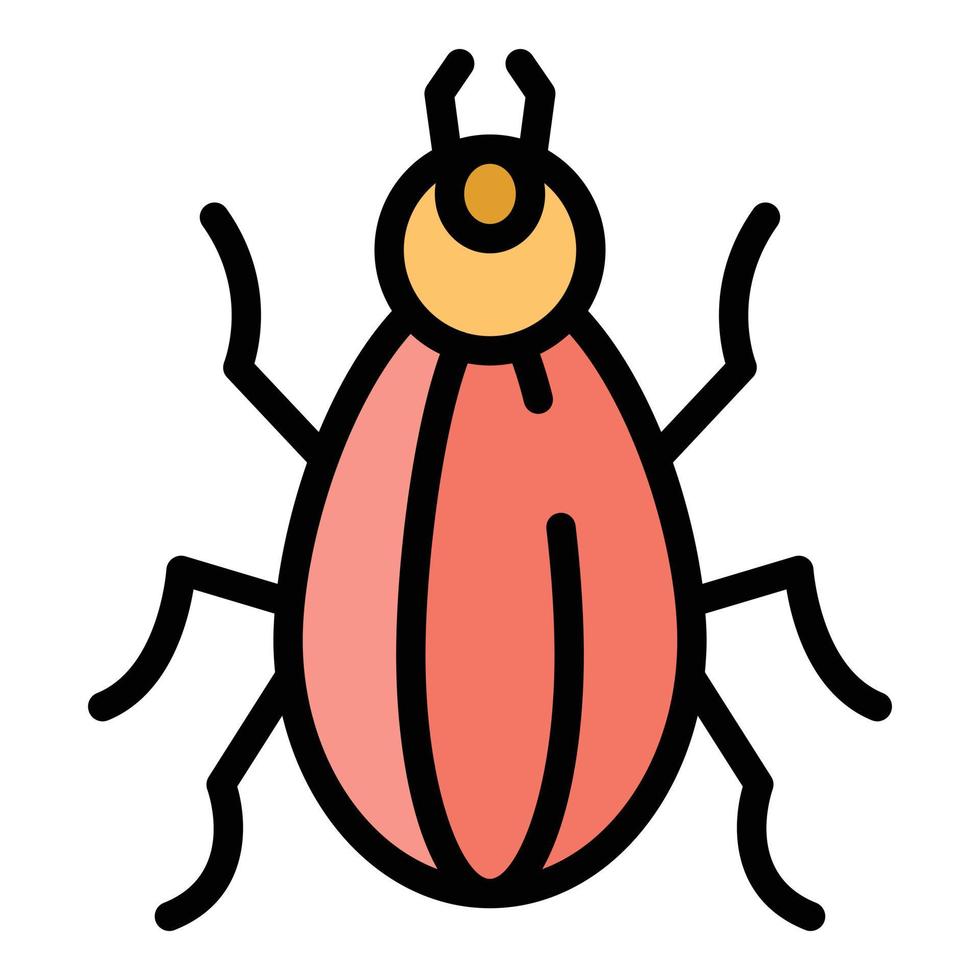 vector de contorno de color de icono de insecto de campo