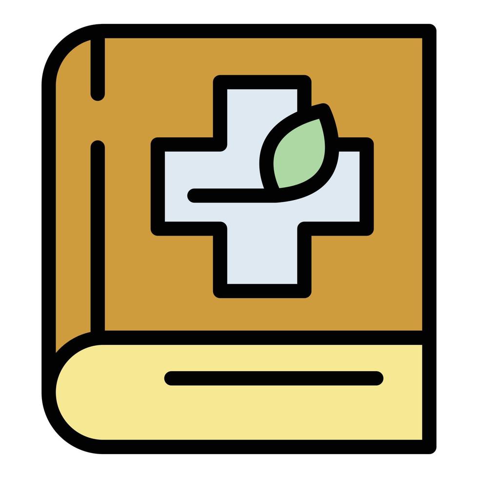 Herbal book icon color outline vector