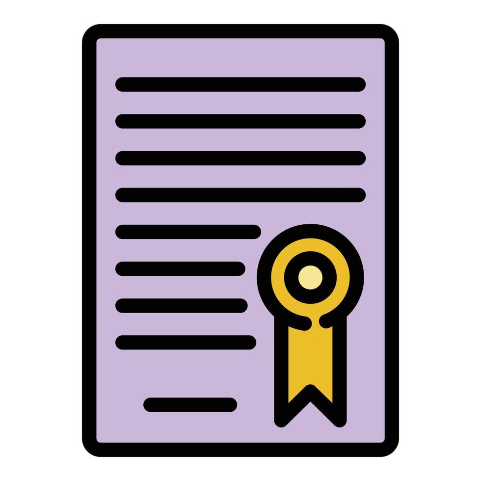 Divorce paper icon color outline vector