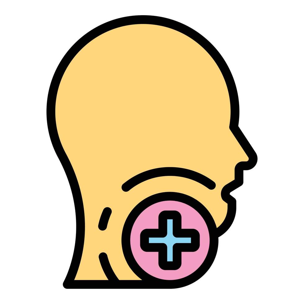 Medical help gland thyroid icon color outline vector