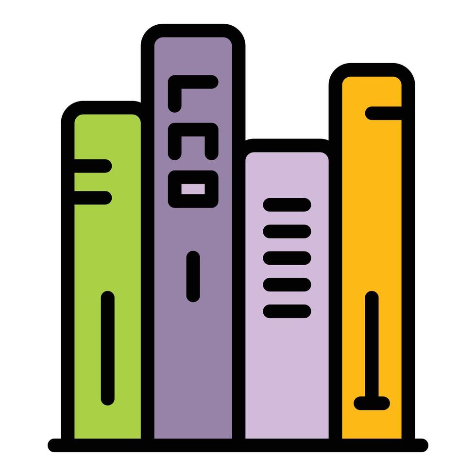 Book stack icon color outline vector