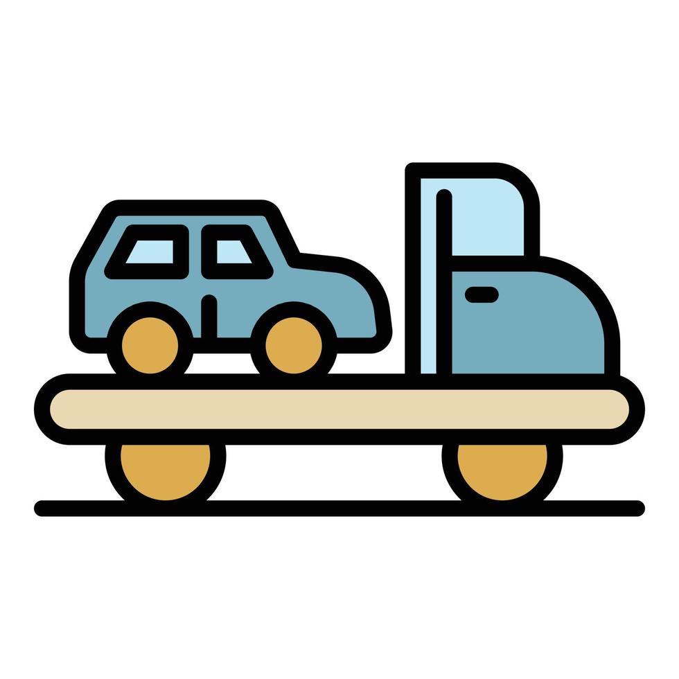 Car accident tow icon color outline vector