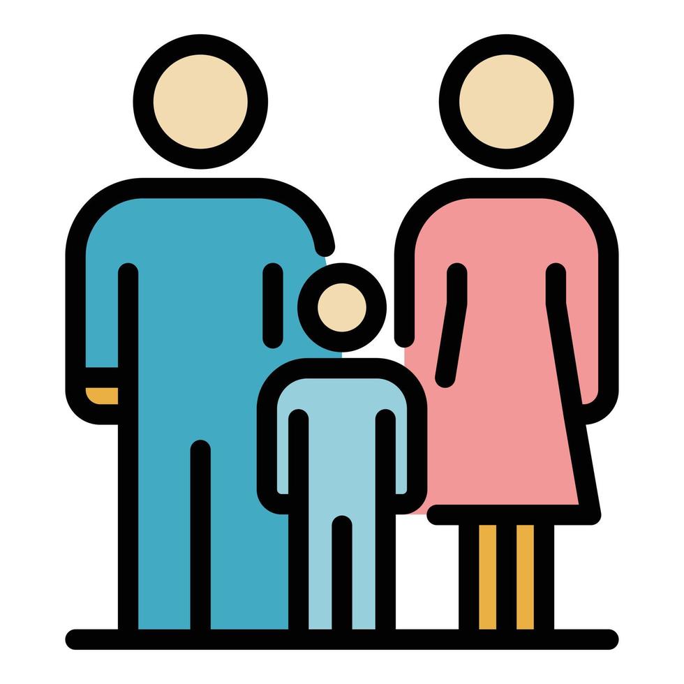 Home foster family icon color outline vector