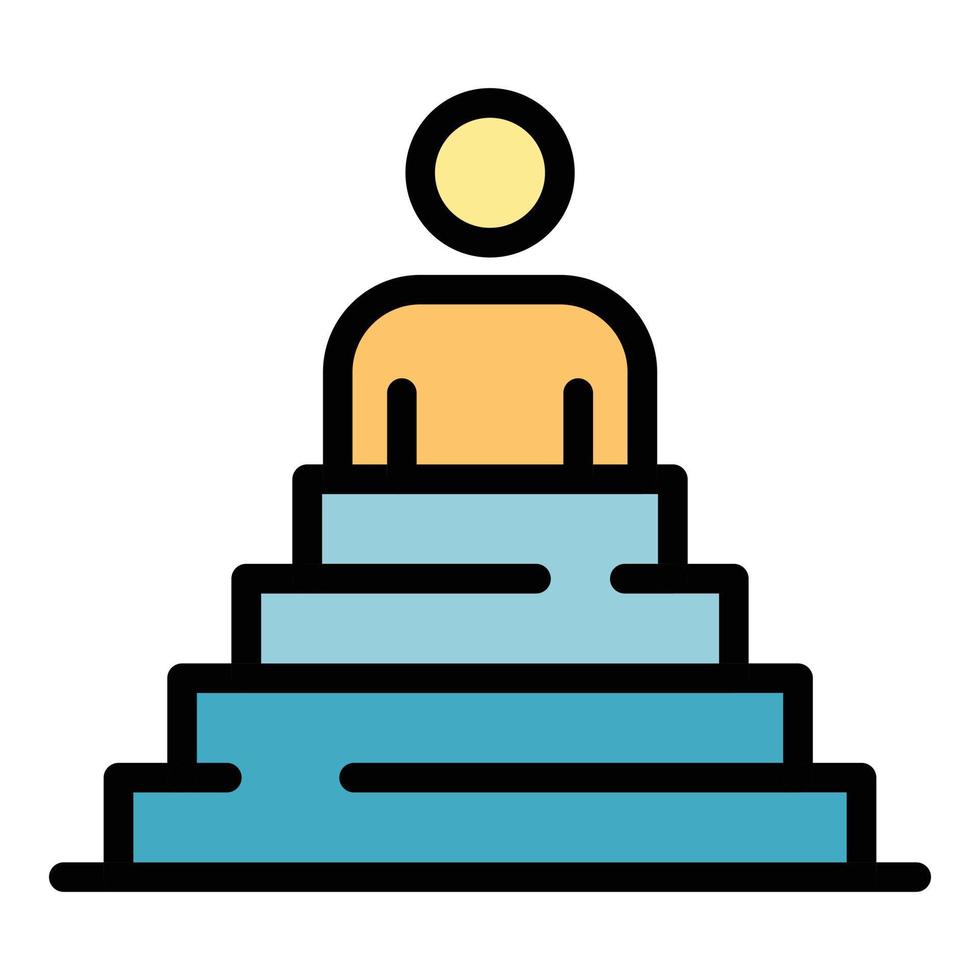 Excellence podium icon color outline vector