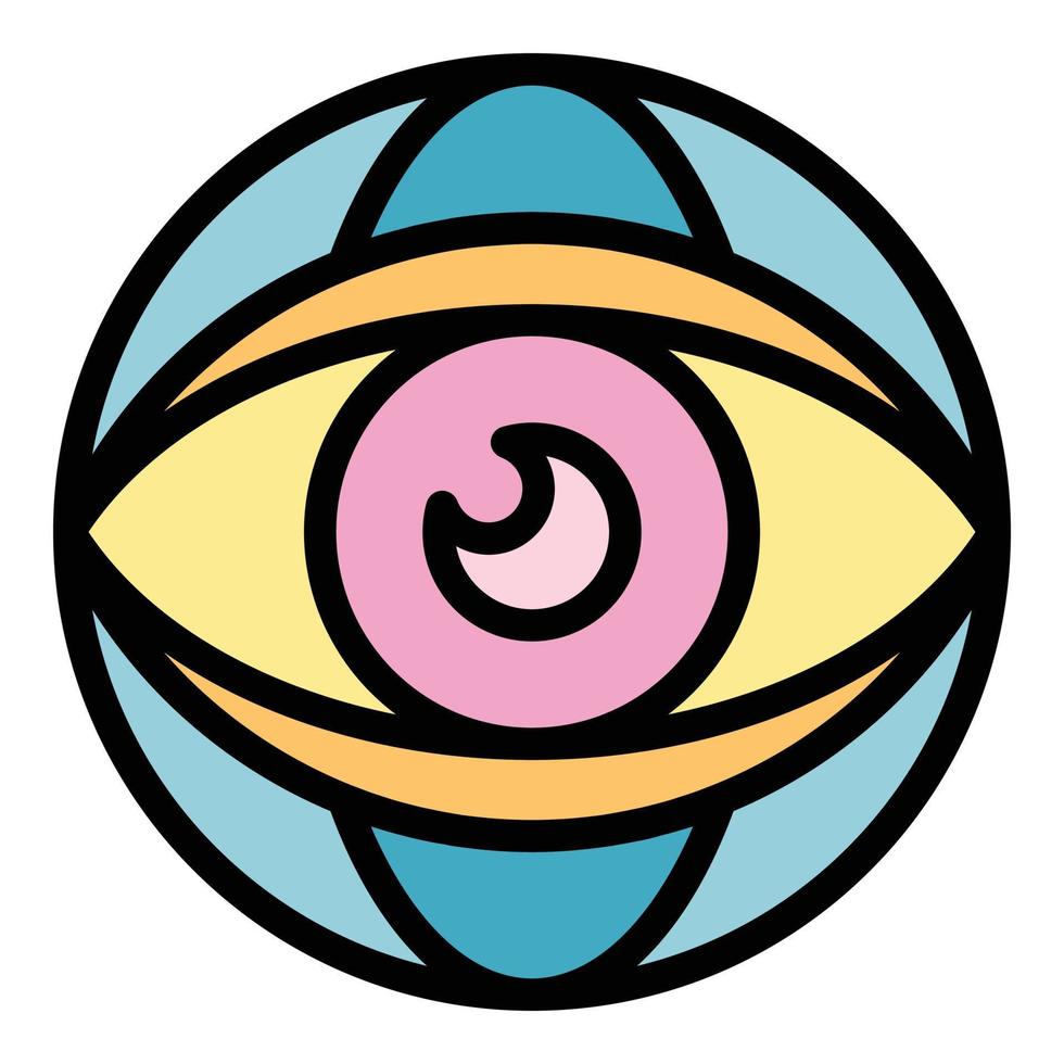 Global eye innovation icon color outline vector