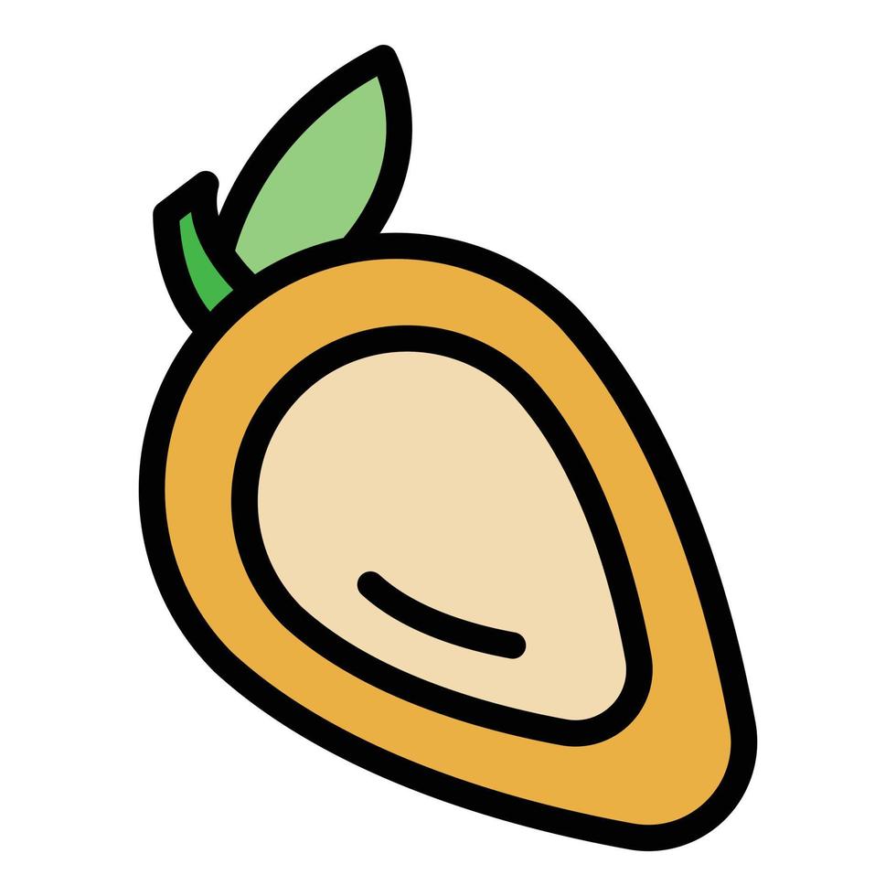 Fresh mango icon color outline vector