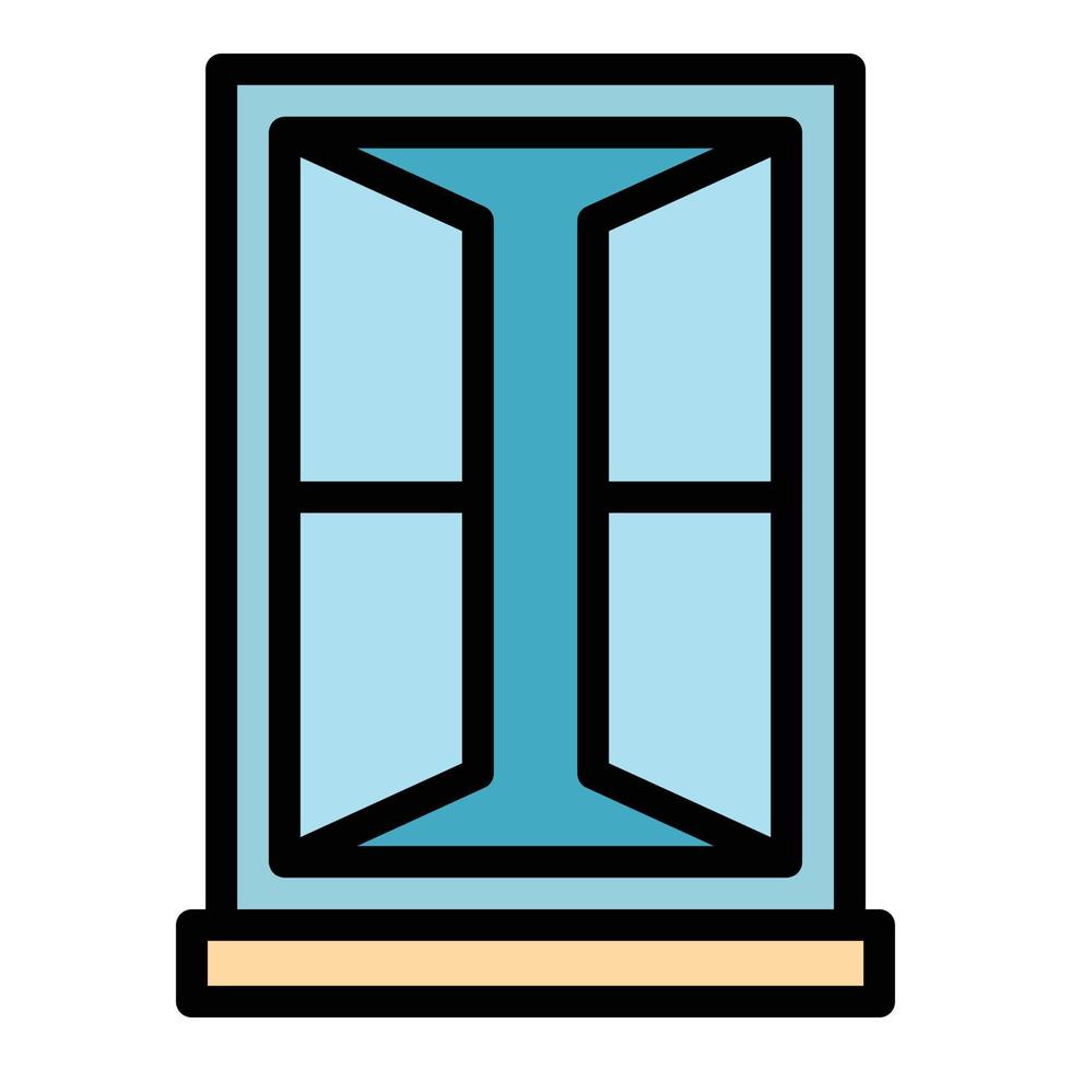 Open window frame icon color outline vector