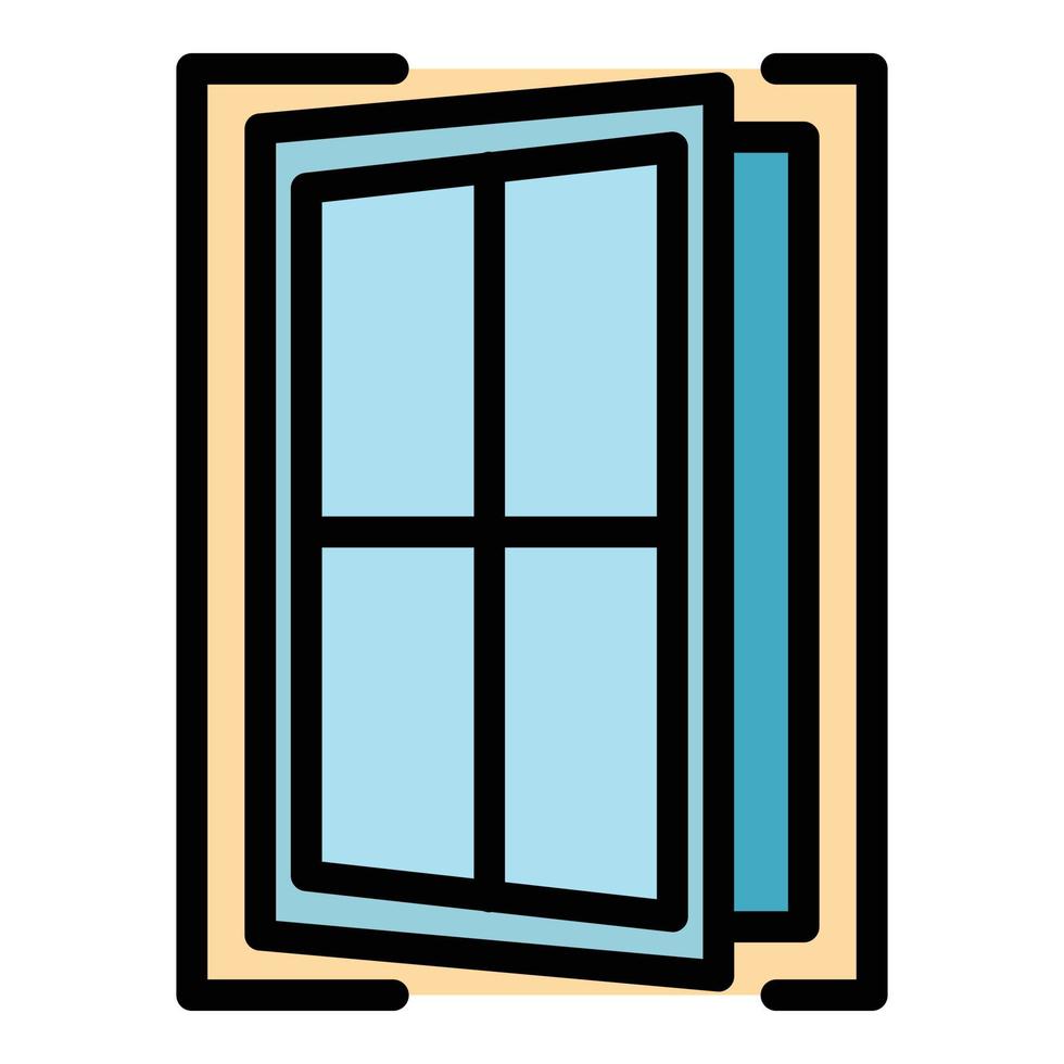 vector de contorno de color de icono de ventana cruzada