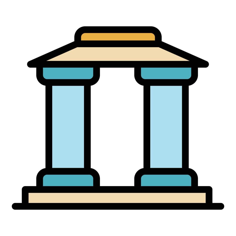 Column gazebo icon color outline vector