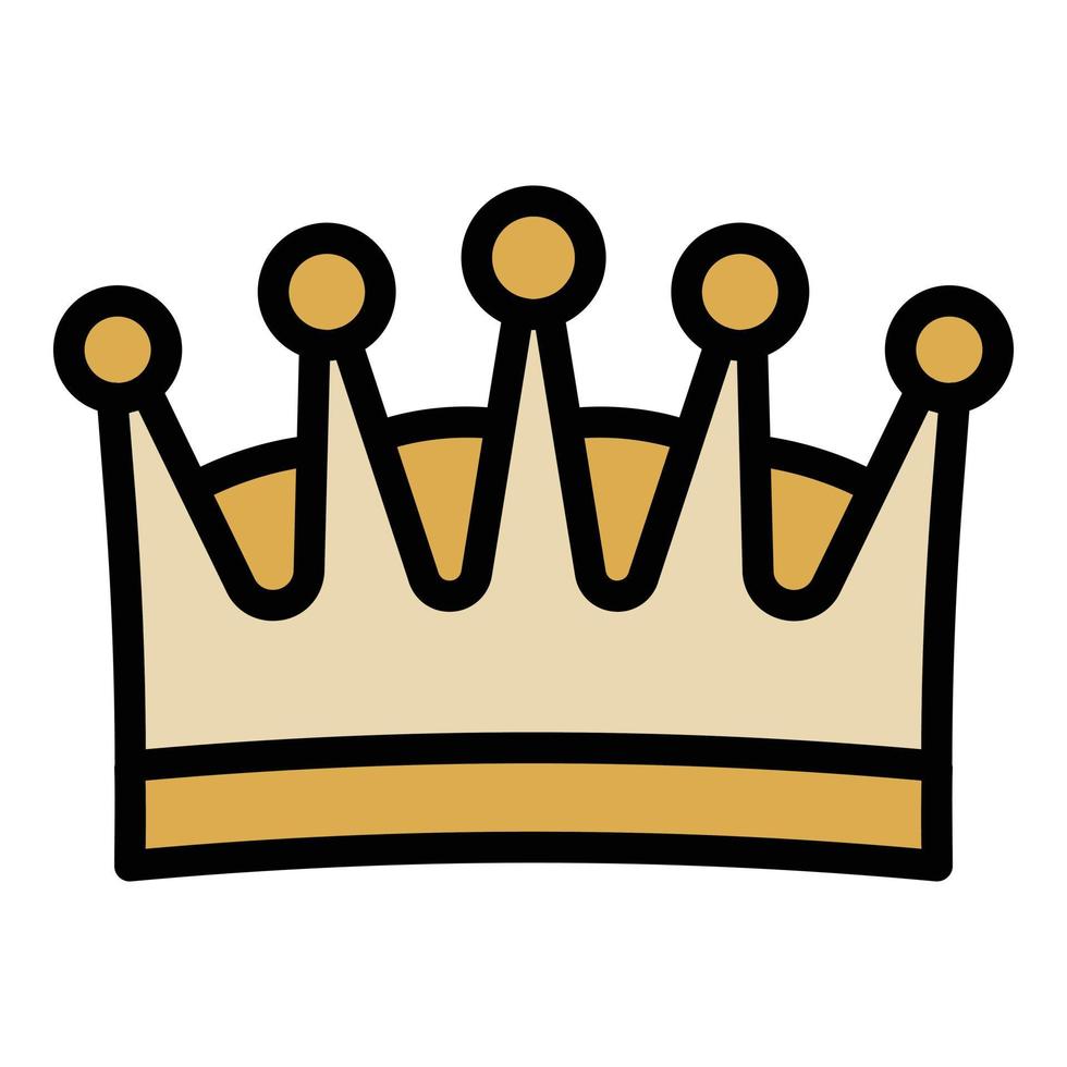 Crown prize icon color outline vector